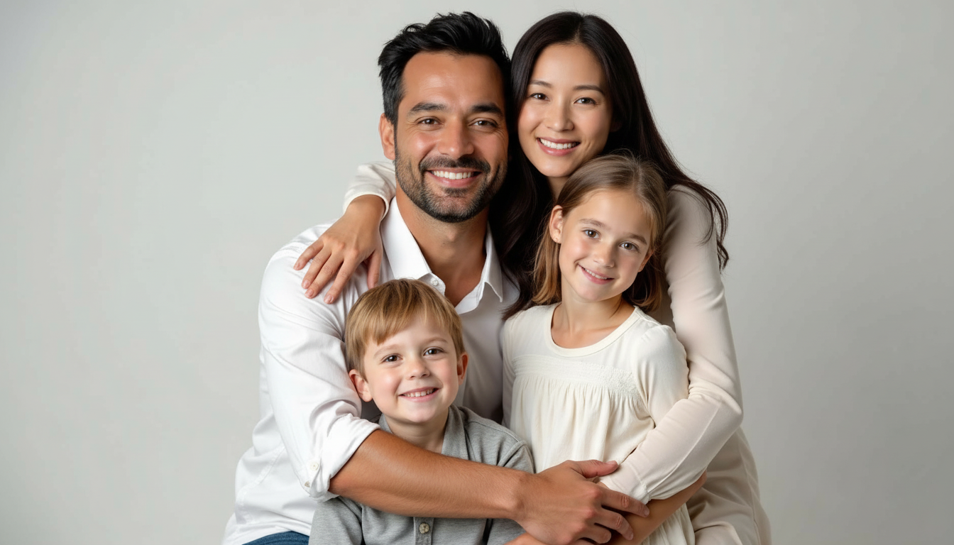 Happy family with beautiful smiles